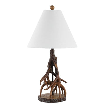Cabell 26" Farmhouse Rustic Iron LED Table Lamp - JONATHAN Y